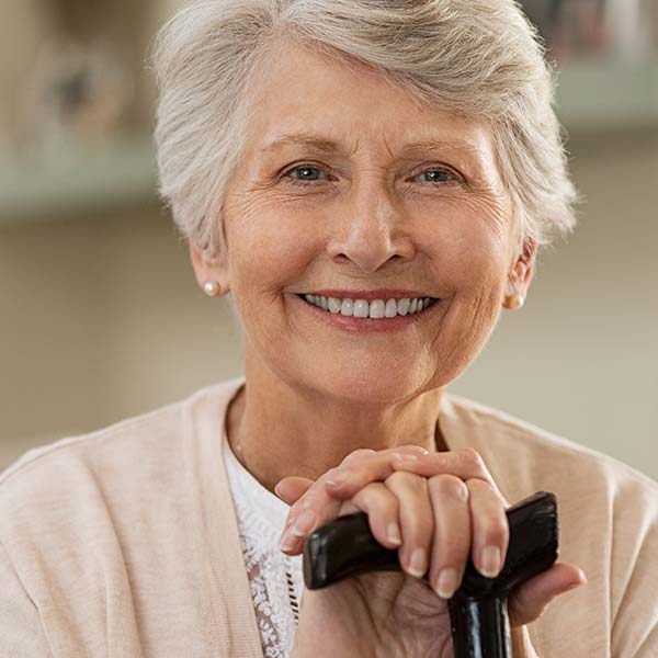 Elderly woman smiling